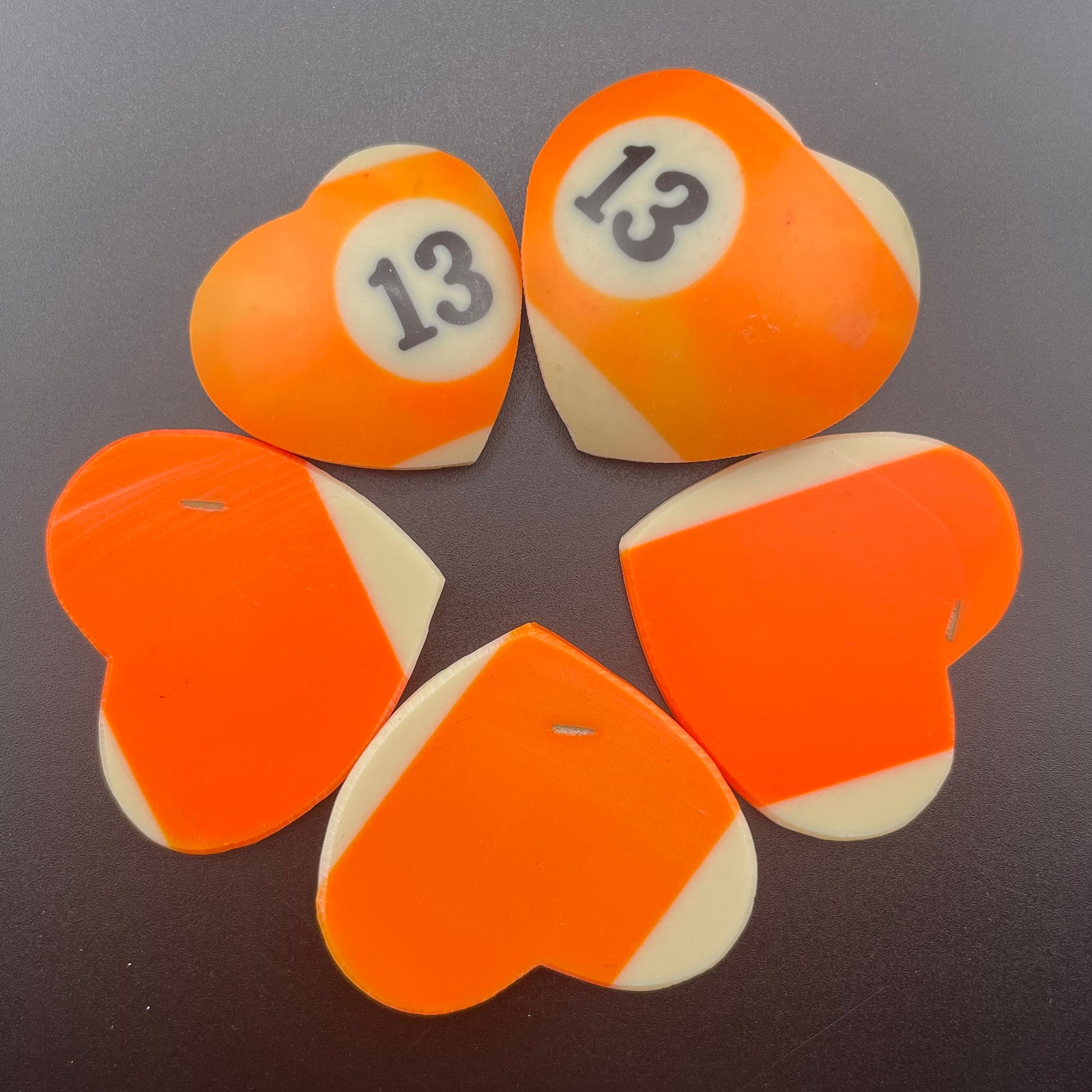 Vintage Billiards Balls Turned Hearts