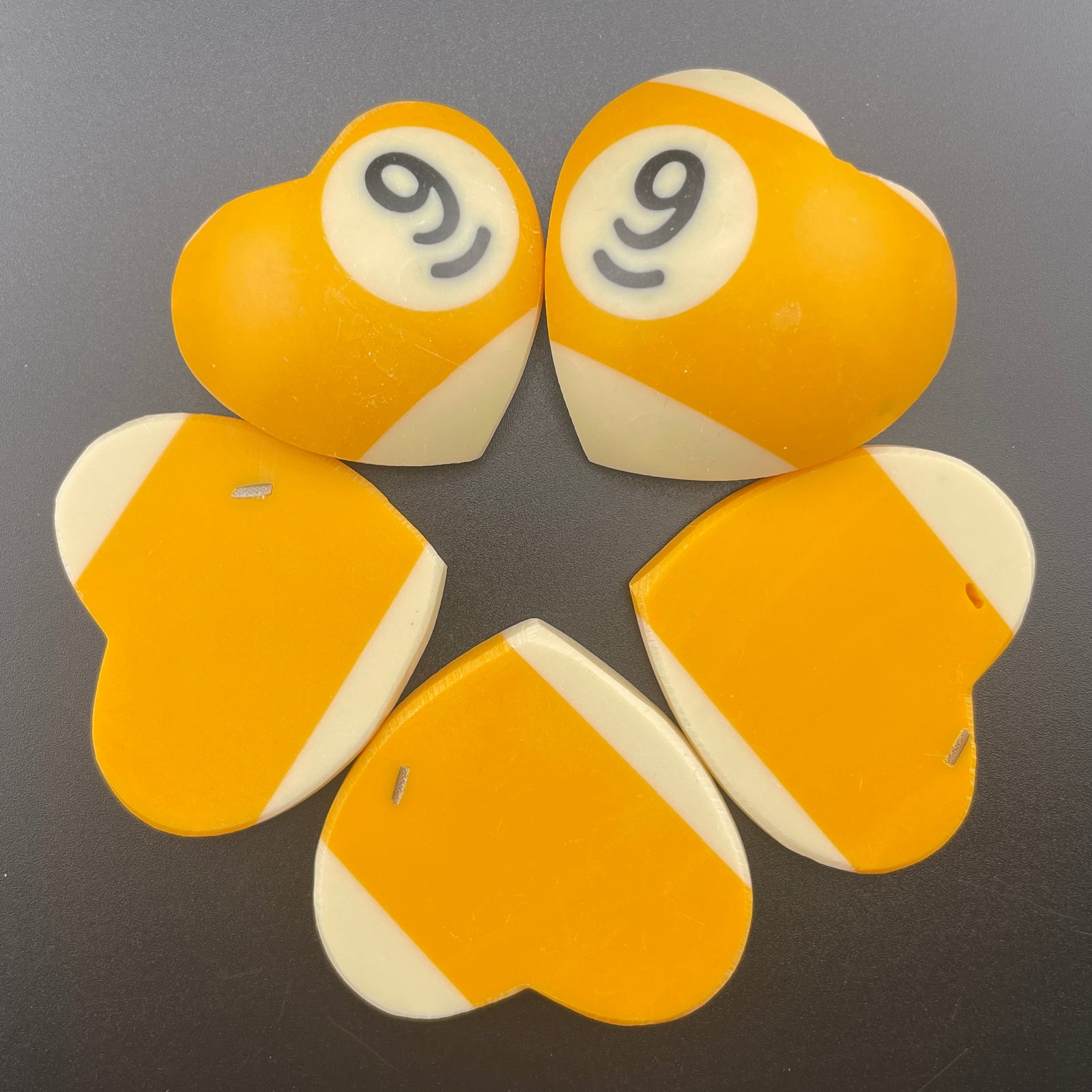 Vintage Billiards Balls Turned Hearts