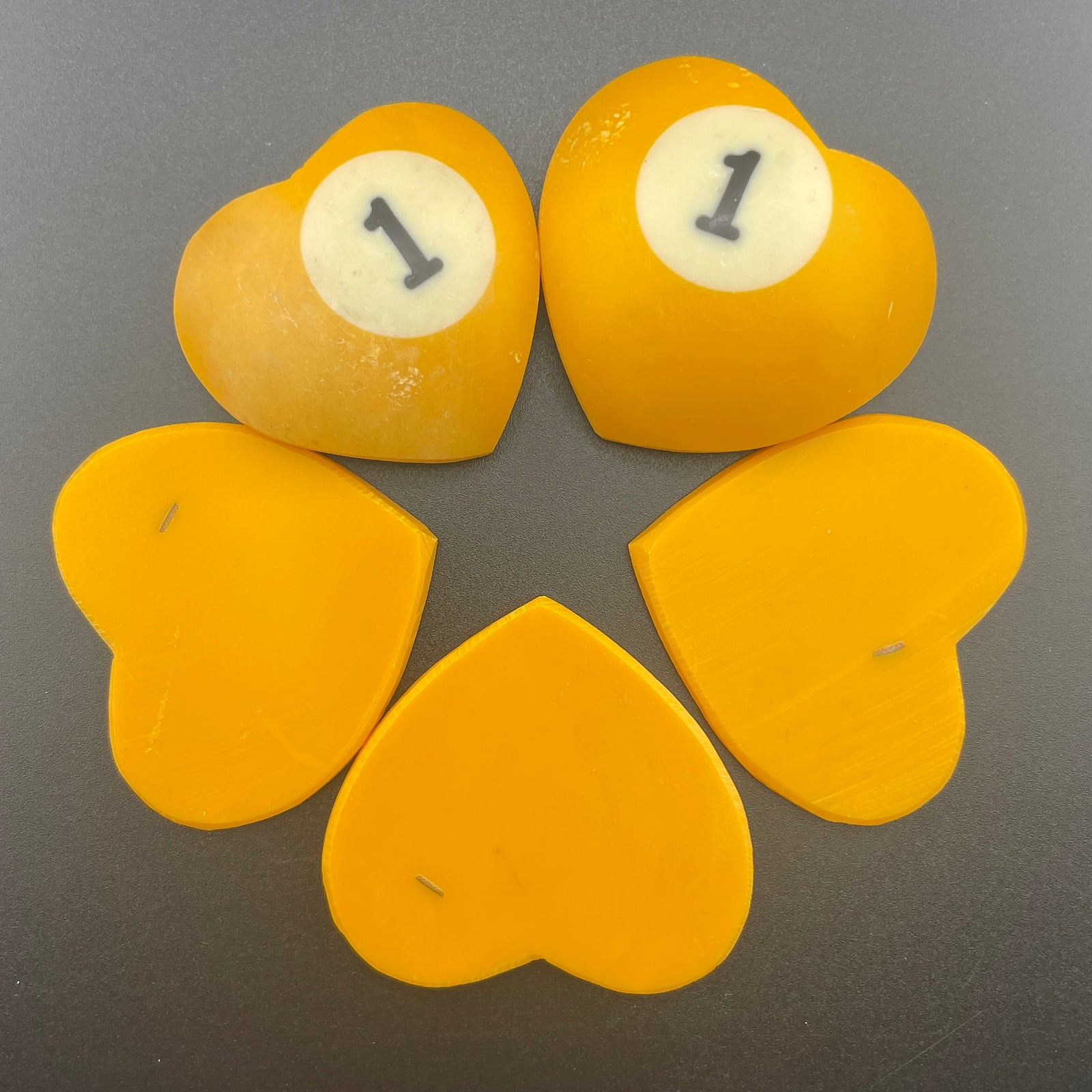 Vintage Billiards Balls Turned Hearts