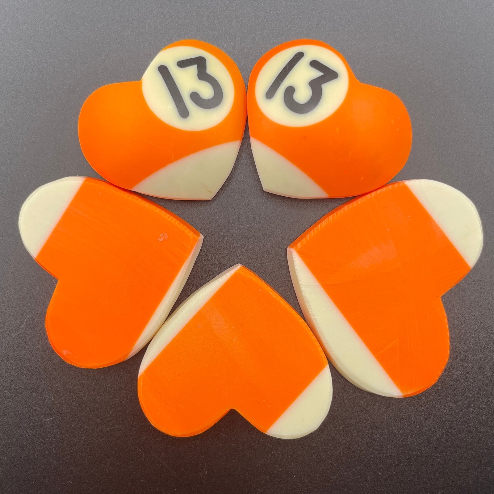 Vintage Billiards Balls Turned Hearts