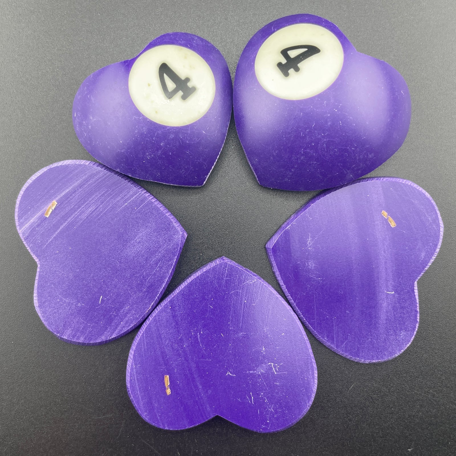 Vintage Billiards Balls Turned Hearts