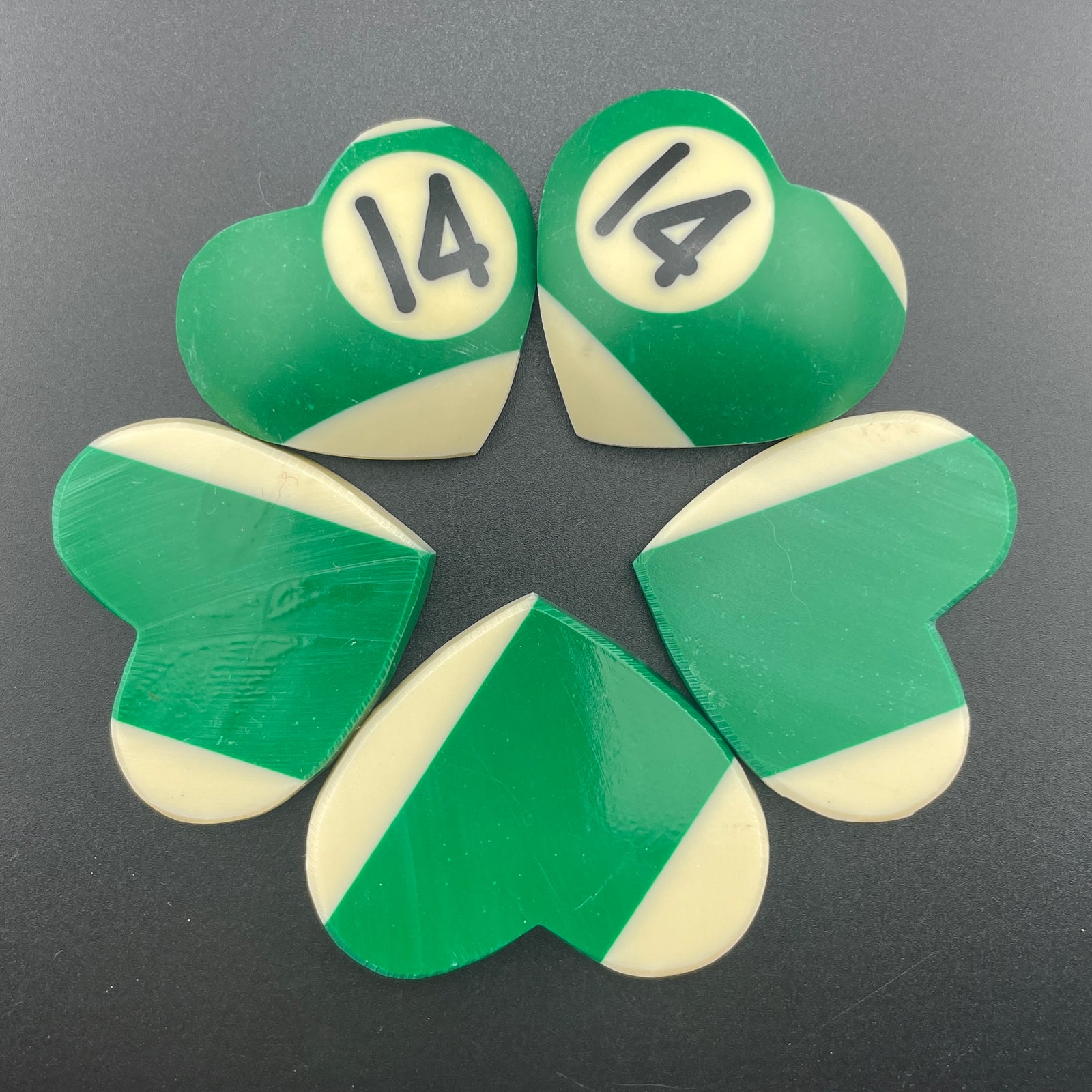 Vintage Billiards Balls Turned Hearts