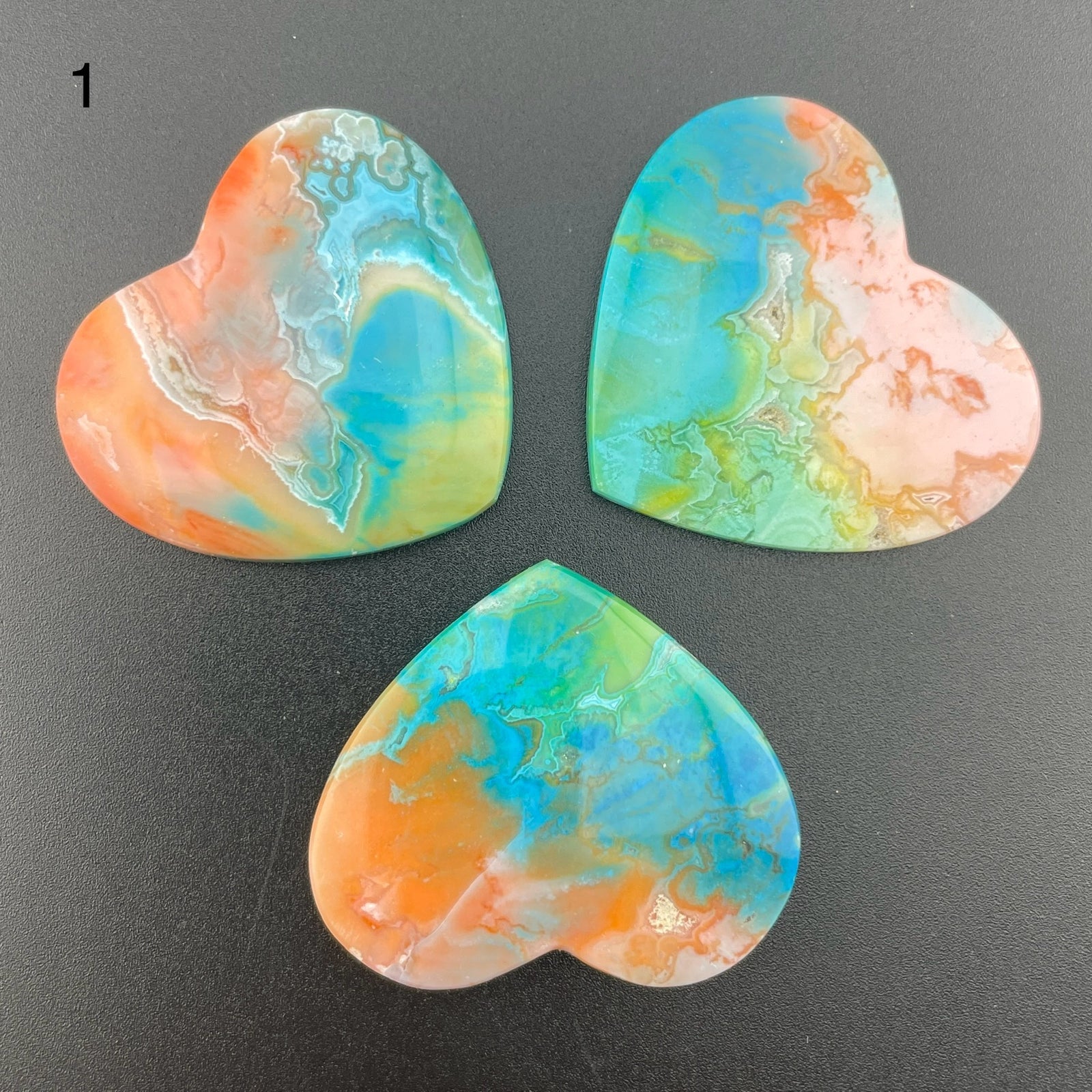 Rainbow-Dyed White Lace Agate