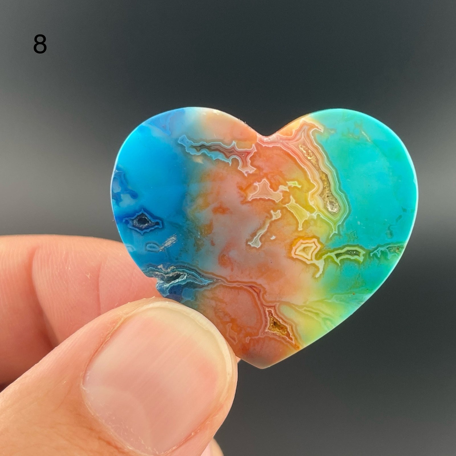 Rainbow-Dyed White Lace Agate