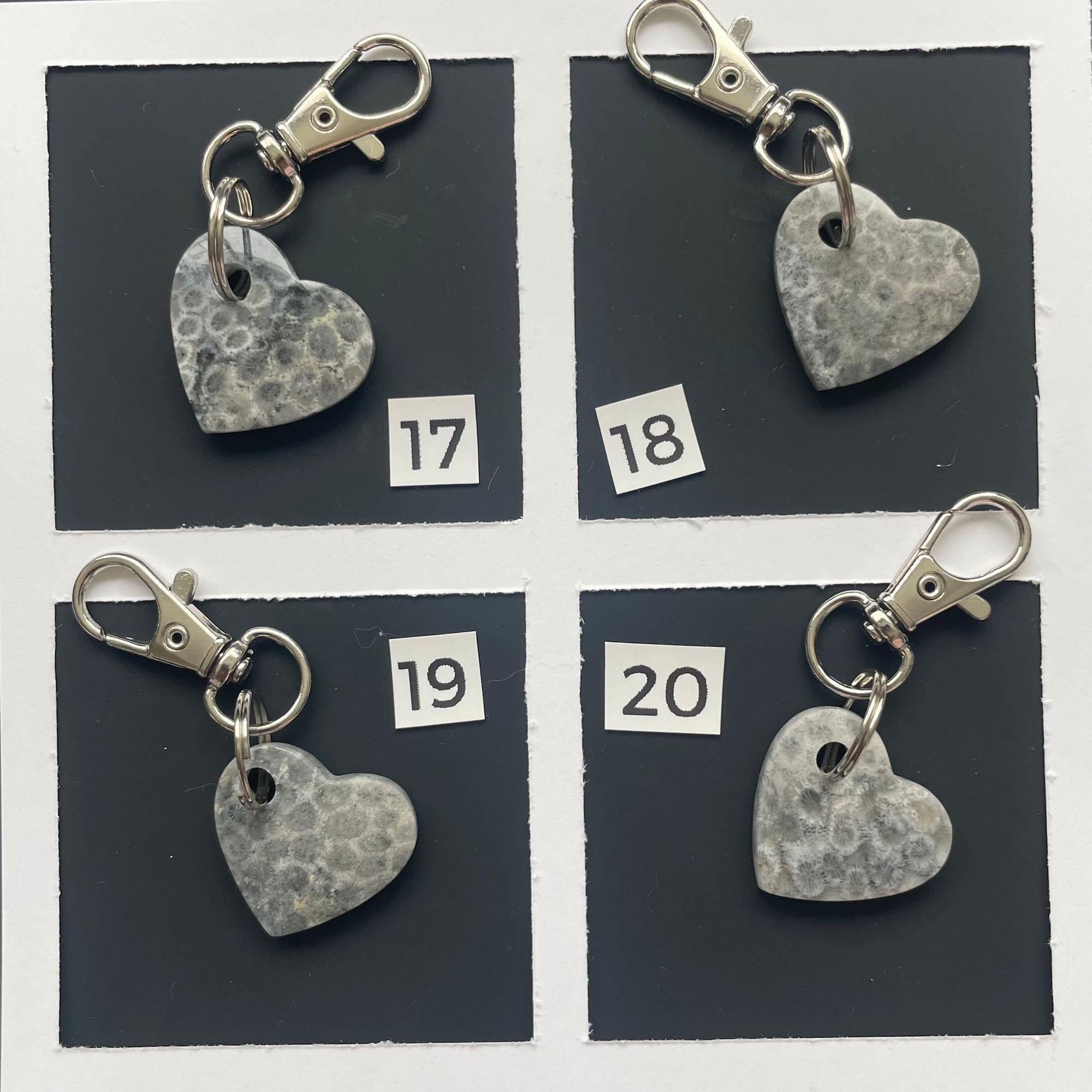 Fossilized Coral Keychains