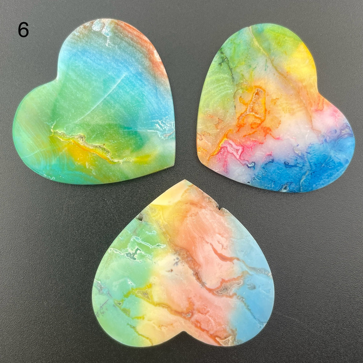 Rainbow-Dyed White Lace Agate