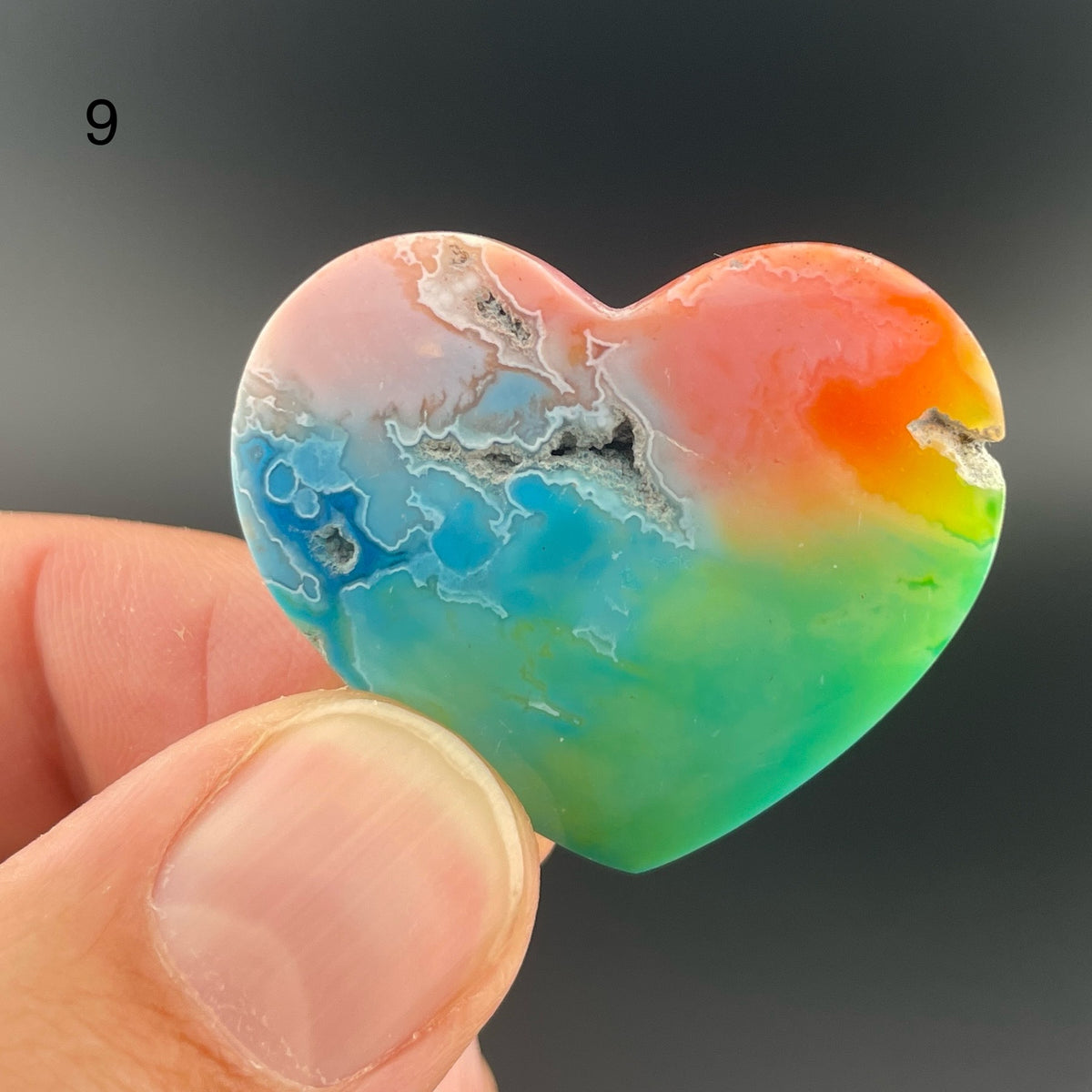 Rainbow-Dyed White Lace Agate