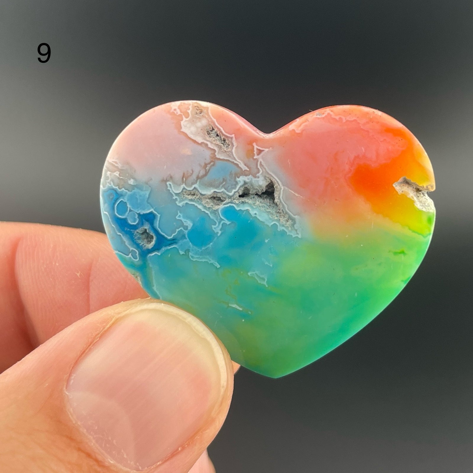 Rainbow-Dyed White Lace Agate