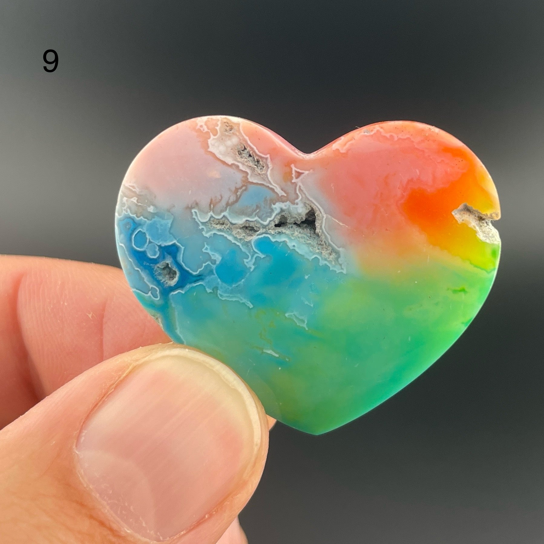 Rainbow-Dyed White Lace Agate