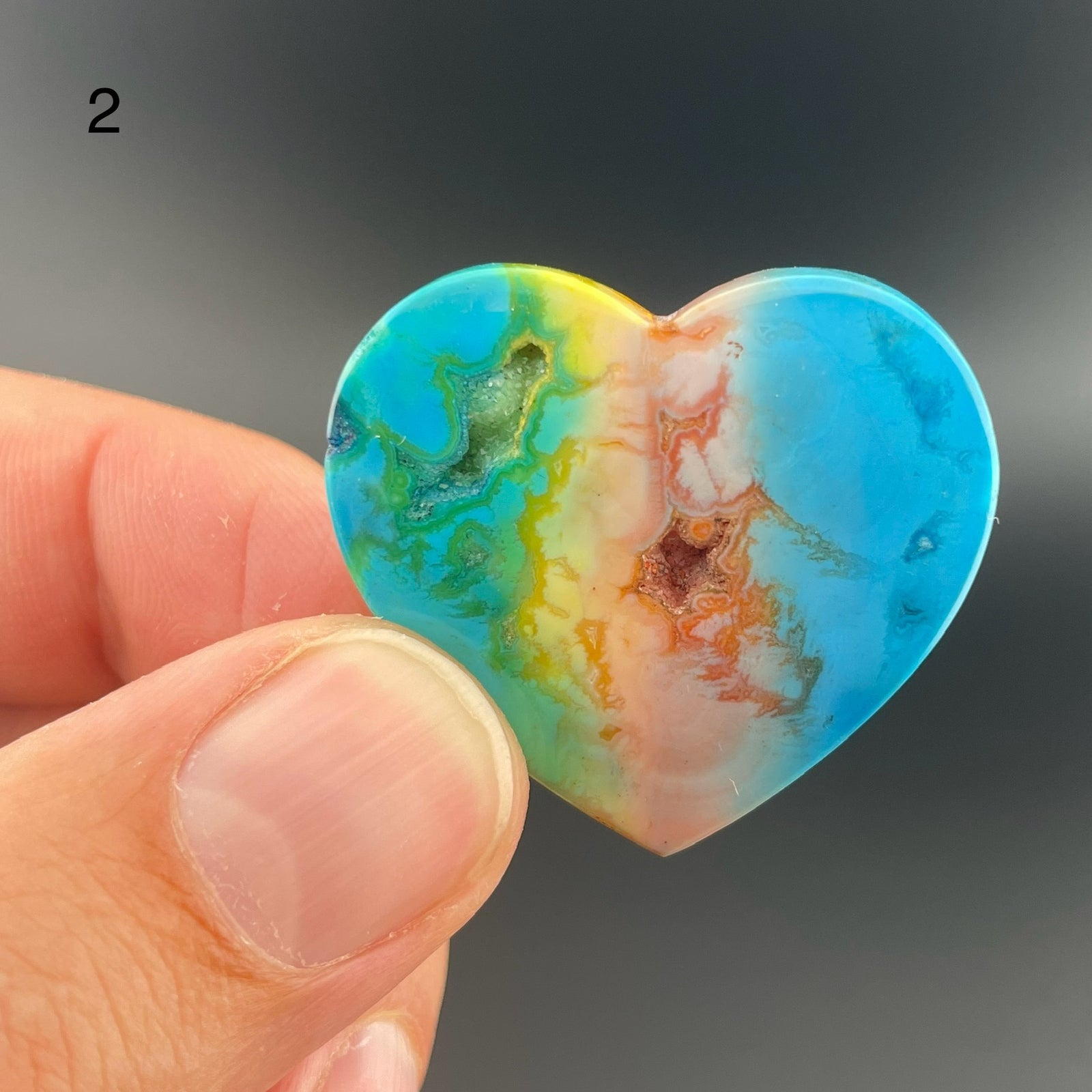 Rainbow-Dyed White Lace Agate