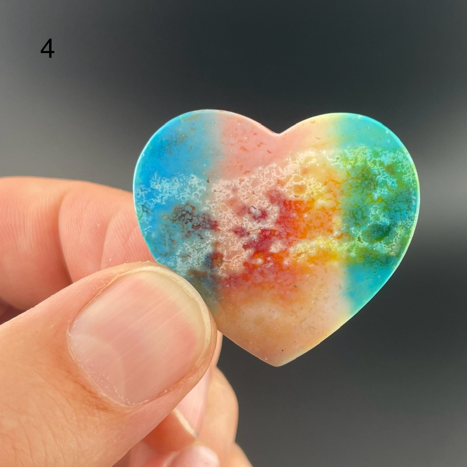 Rainbow-Dyed White Lace Agate