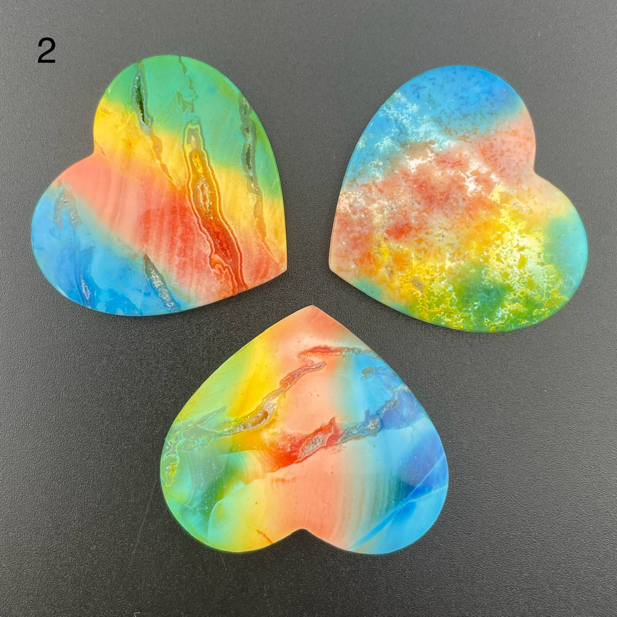 Rainbow-Dyed White Lace Agate