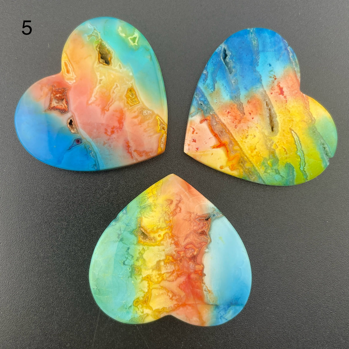 Rainbow-Dyed White Lace Agate