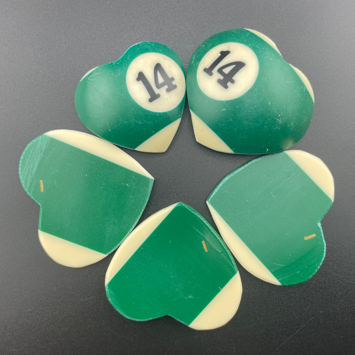 Vintage Billiards Balls Turned Hearts