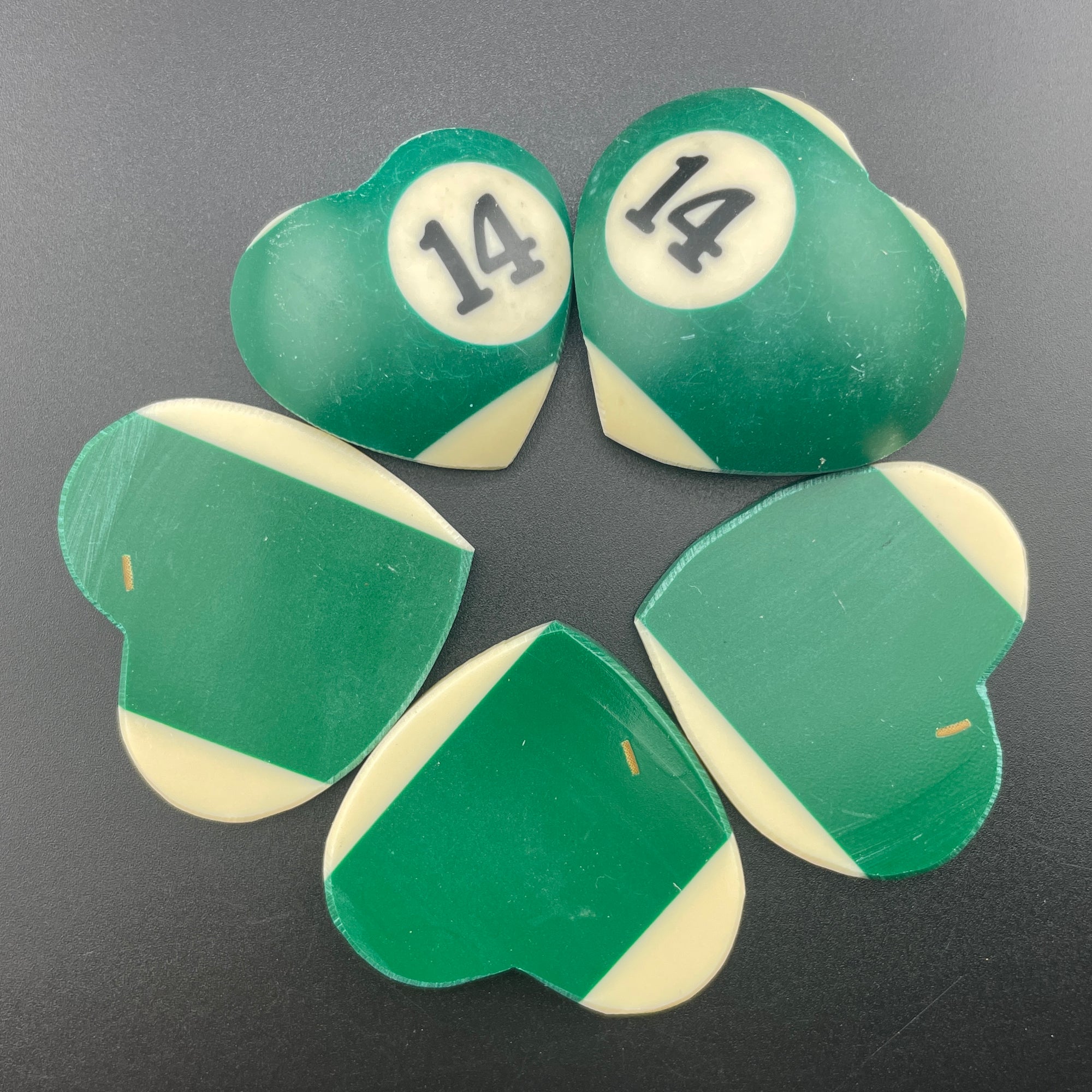 Vintage Billiards Balls Turned Hearts
