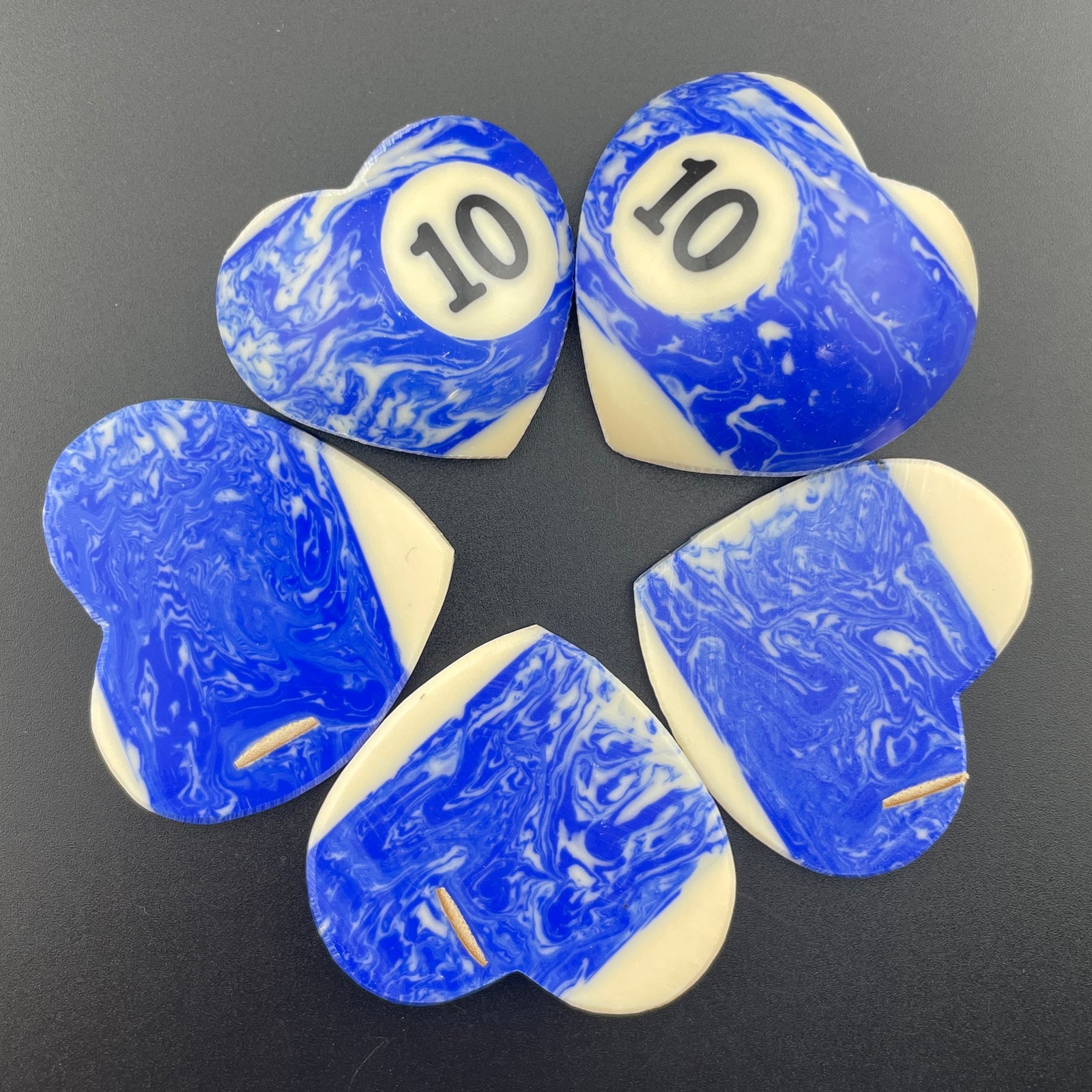 Marbled Billiards Balls Turned Hearts