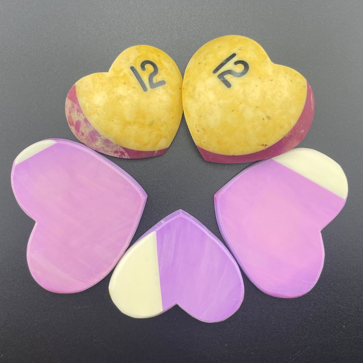 Vintage Billiards Balls Turned Hearts