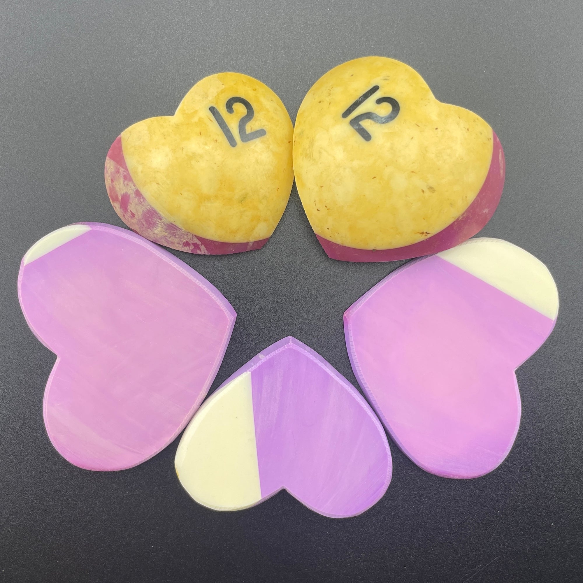 Vintage Billiards Balls Turned Hearts