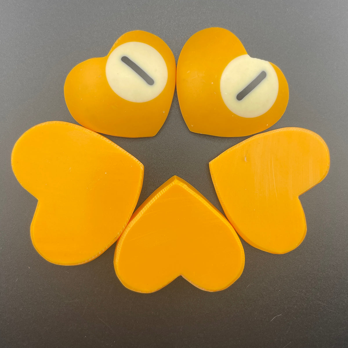 Vintage Billiards Balls Turned Hearts