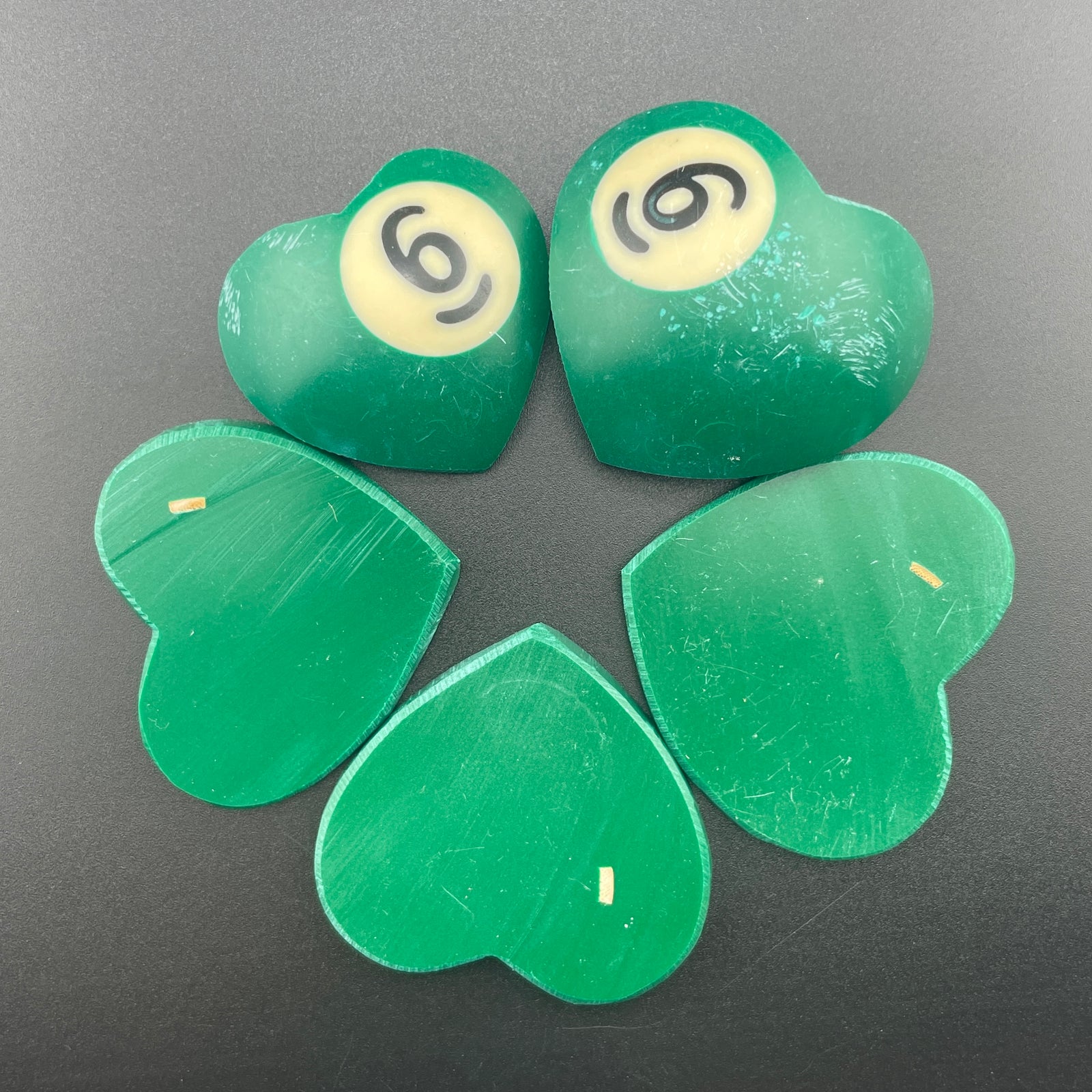 Vintage Billiards Balls Turned Hearts