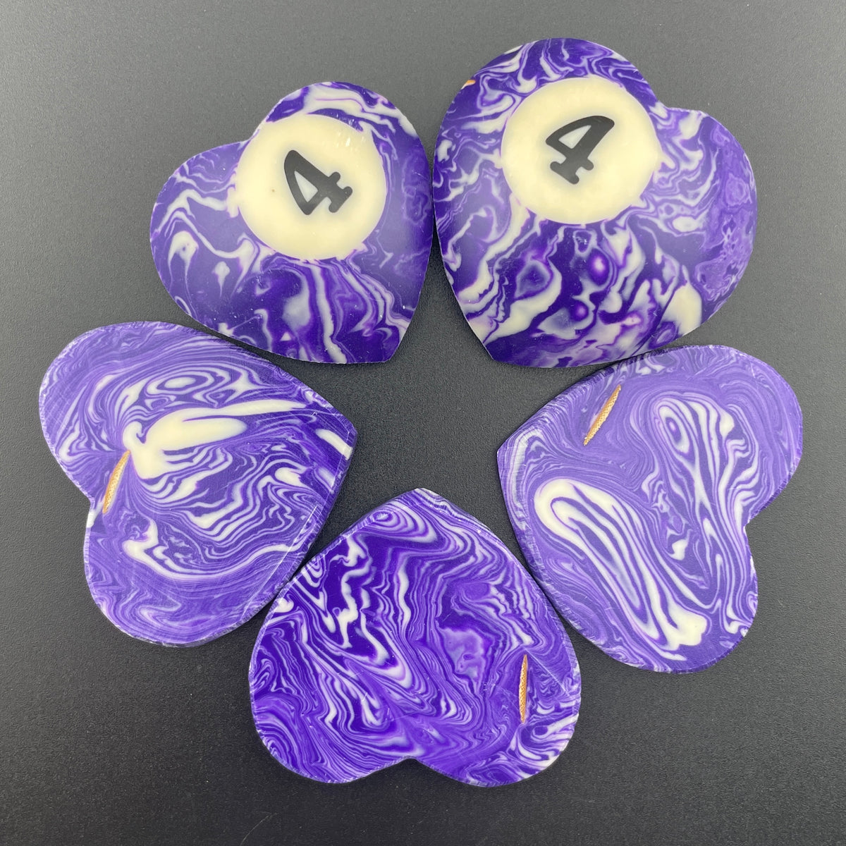 Marbled Billiards Balls Turned Hearts