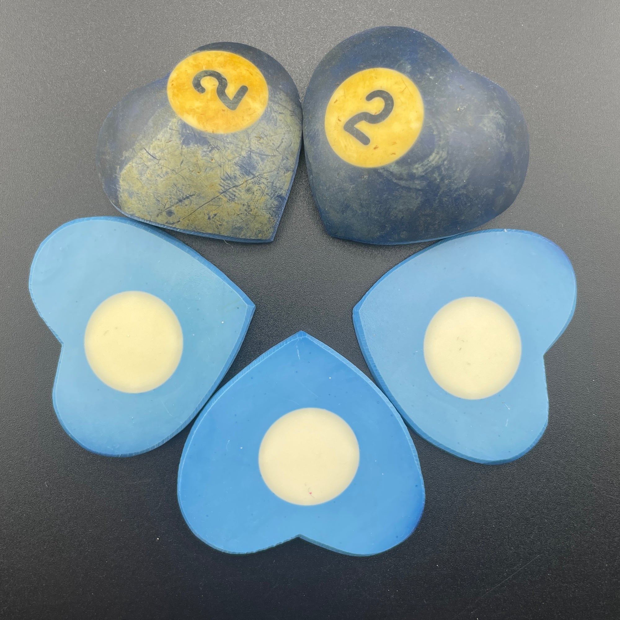 Vintage Billiards Balls Turned Hearts
