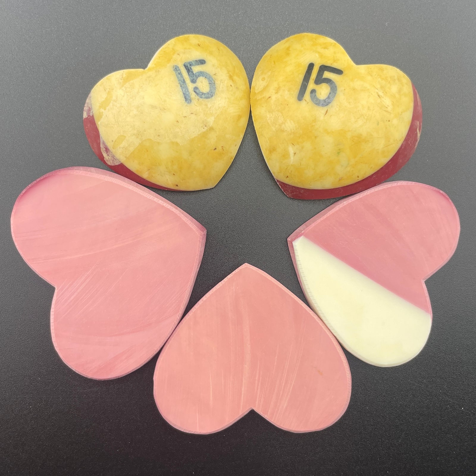 Vintage Billiards Balls Turned Hearts
