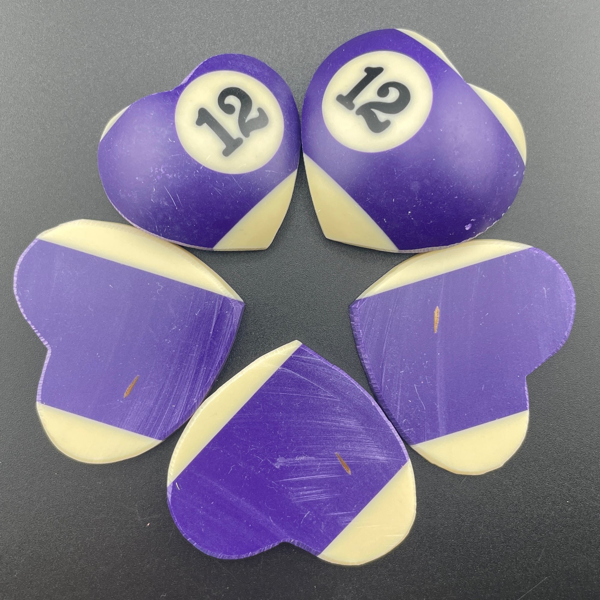 Vintage Billiards Balls Turned Hearts