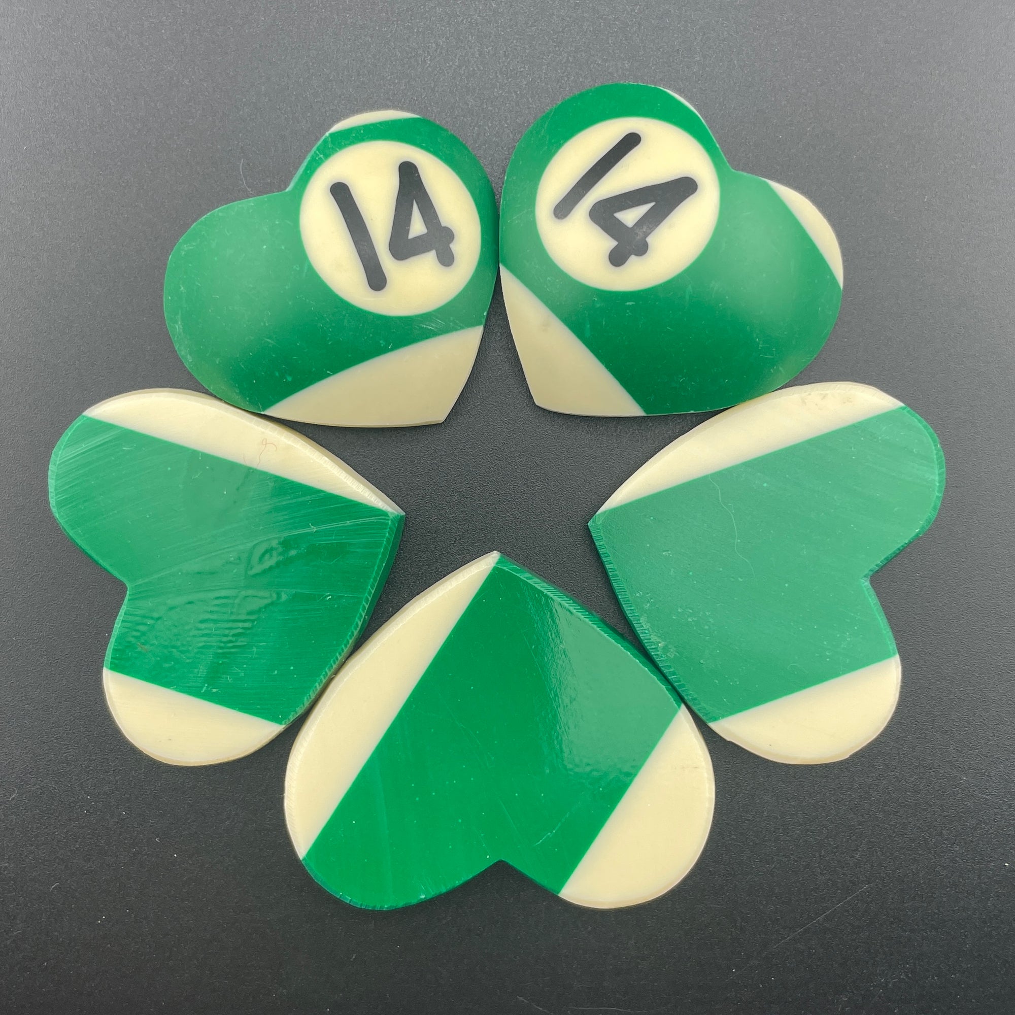 Vintage Billiards Balls Turned Hearts